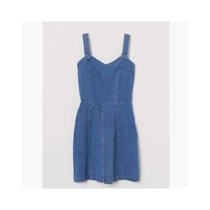 H&M | 💙 NWT Denim Mini Dress w/ Cut-Out Back & Flare Skirt